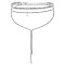 1Pc Iron Rhinestone Tennis Chains Bib Necklace, Platinum, 18.50 inch(47cm), Chain Extender: 110mm