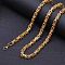 Stainless Steel Byzantine Chains Necklaces for Men, Golden, 25.59 inch(65cm)x4mm