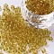 Glass Seed Beads, Transparent, Round, Goldenrod, 6/0, 4mm, Hole: 1.5mm, about 4500 beads/pound