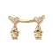 Brass Pave Cubic Zirconia Pendants, Cadmium Free & Lead Free, Heart with Girl, Real 16K Gold Plated, 18x28x3.5mm, Hole: 1.2mm