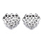 Brass Pendants, Hollow, Nickel Free, Longevity Lock, Real Platinum Plated, 17x19x5.5mm, Hole: 1.5mm