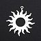 Non-Tarnish 201 Stainless Steel Solar Eclipse Pendants, Laser Cut, Sun, Stainless Steel Color, 32.5x30x1mm, Hole: 1.4mm