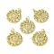 Rack Plating Brass Micro Pave Cubic Zirconia Pendants, Long-Lasting Plated, Lead Free & Cadmium Free, Flat Round Charm, Heart with Cross, Real 18K Gold Plated, 23x20x2.5mm