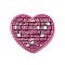 Acrylic Pendants, Disco Series, Pale Violet Red, 34.5x37.5x2mm, Hole: 1.6mm