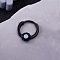 316L Stainless Steel Micro Pave Cubic Zirconia Hoop Nose Rings, Flat Round, Inner Diameter: 10mm, Pin: 1.2mm