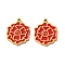 Ion Plating(IP) 304 Stainless Steel Charms, with Enamel, Flower Charm, Red, 14.5x12x1.5mm, Hole: 1mm
