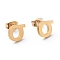 Ion Plating(IP) 304 Stainless Steel Stud Earrings, with Ear Nuts, Manual Polishing, Greek Alphabet, Letter.S, 9.5x7.5x1mm, Pin: 0.7mm