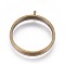 Alloy Open Back Bezel Pendants, Cadmium Free & Lead Free, For DIY UV Resin, Epoxy Resin, Pressed Flower Jewelry, Ring, Antique Bronze, 32.5x28.5x4.5mm, Hole: 2mm, Inner Diameter: 25mm