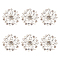 6Pcs Brass Rhinestone Shank Buttons, 1-Hole, Flower, Crystal, 26.5x10.5mm, Hole: 1.8mm