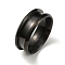304 Stainless Steel Grooved Finger Ring Settings, Ring Core Blank, for Inlay Ring Jewelry Making, Electrophoresis Black, US Size 9(18.9mm)