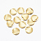 304 Stainless Steel Charms, Textured, Flat Round with Cambered, Real 24K Gold Plated, 10x0.3mm, Hole: 1mm