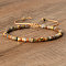 Natural Crazy Agate Beaded Braided Bracelets, Adjustable Women's Bracelets, Inner Diameter: 16cm, Bead: 4~4.5x2~2.5mm
