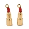 304 Stainless Steel Pendants, with Enamel, Lipstick Charm, Real 14K Gold Plated, 21.5x6mm, Hole: 1.7mm