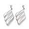 Non-Tarnish 304 Stainless Steel Pendants, Rhombus Charm, Stainless Steel Color, 40.5x21x5mm, Hole: 7.5x3.5mm