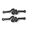 304 Stainless Steel Connector Charms, Black, Ion Plating(IP), Wave Shape, 49.5x13.5x2.5mm, Hole: 2.5mm