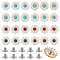 16 sets 8 colors Zinc Alloy Enamel Buttons, with Synthetic Turquoise and Iron Screws, for Purse, Bags, Leather Crafts Decoration, Sunflower, Mixed Color, 32x8mm, Hole: 2.5mm, 2 sets/color
