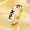 Enamel Flower Bangle, Real 18K Gold Plated Zinc Alloy Hinged Bangle, White, Inner Diameter: 2-3/8 inch(6cm)