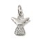 Rack Plating Brass Micro Pave Cubic Zirconia Pendants, with Jump Ring, Cadmium Free & Lead Free, Long-Lasting Plated, Angel, Platinum, 13x9.5x1mm, Hole: 3.4mm