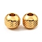 201 Stainless Steel Beads, Round with Twill, Golden, 8x7mm, Hole: 2.5mm