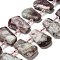 Natural Plum Blossom Tourmaline Beads Strands, with Glass Beads, Faceted, Teardrop, Top Drilled, 26~30.5x16~22.5x6.5~8.5mm, Hole: 1.4mm, about 18pcs/strand, 15.28~15.94''(38.8~40.5cm)
