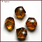 K9 Glass, Imitation Austrian Crystal Beads, Grade AAA, Faceted, Polygon, Sienna, 10mm, Hole: 0.9~1mm