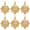 6Pcs Rack Plating Brass Micro Pave Cubic Zirconia Pendants, with Jump Ring, Long-Lasting Plated, Cadmium Free & Lead Free, Sacred Heart Charm, Real 18K Gold Plated, 23x18x4.3mm, Hole: 3mm