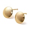 Brass Stud Earring Findings, Flat Round, Real 18K Gold Plated, 12mm, Hole: 2mm, Pin: 11.5x0.8mm