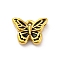 304 Stainless Steel Enamel Pendants, Ion Plating(IP), Real 18K Gold Plated, Butterfly, Black, 8.5x11x3mm, Hole: 0.8mm