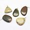 Natural Madagascar Agate Pendants, Mixed Shapes, 30~66x18~52x3~14mm, Hole: 2mm