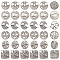 36Pcs 6 Style Zinc Alloy Pendants, Mixed Shapes, Antique Silver, 24.5~26.5x21.5~28x1.5~2.5mm, Hole: 2.5~3mm, 6pcs/style