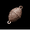 Alloy Magnetic Clasps with Loops, Oval, Red Copper, 23x12mm, Hole: 1.5mm