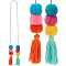 Polyester Tassel Pendant Decoration, Colorful, 255mm