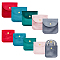 10Pcs 10 Styles Velvet Jewelry Storage Pouches, Square Jewelry Bags with Golden Tone Snap Fastener, for Earring, Rings Storage, Mixed Color, 8~9.8x8~9.8x0.75cm, 1pc/style