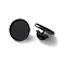 304 Stainless Steel Flat Round Brooch Brooch Base Settings, Ion Plating(IP), Black, 17.5x10mm, Inner Diameter: 15.5mm