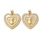 Brass Micro Pave Cubic Zirconia Pendants, Cadmium Free & Lead Free, with Shell, Heart, Real 18K Gold Plated, 23x22.5x4mm, Hole: 4x3.5mm