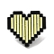 Zeld Pixel Heart Alloy Brooches, Heart Enamel Pins for Clothes Backpack, Yellow, 14x15mm