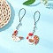 Glass Seed Bead Beaded Charm Mobile Straps, Nylon Cord Loop Mobile Accessories Decoration, Mixed Shapes, 95~98mm, 2pcs/set