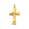 PVD Vacuum Plating 304 Stainless Steel Pendants, Cross with Star Charm, Golden, 44.5x26x6.8mm, Hole: 8x4mm