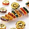 Brass Grade A Rhinestone Spacer Beads, Golden Plated, Rondelle, Nickel Free, Mixed Color, 10x4mm, Hole: 2mm