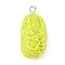 Opaque Resin Pendants, Imitate Vegetable, with Platinum Tone Iron Loops, Baby Cabbage, 31x14.5x14mm, Hole: 2x3mm