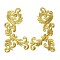 Polyester Computerized Embroidery Sew on Cloth Patches, Appliques, Badges, for Clothes, Dress, Flower, Gold, 125x65x1.2mm
