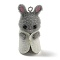 Flocking Resin Cute Pendants, Rabbit Charms with Platinum Plated Iron Loops, White, 38x17x15mm, Hole: 2mm