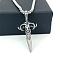 Stainless Steel Antelope Sword Pendant Punk Necklaces for Men, Stainless Steel Color