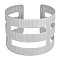 Elegant 304 Stainless Steel Cuff Bangles for Women, Hollow Out, Stainless Steel Color, Inner Diameter: 2-3/8 inch(6.1cm)