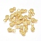 Electroplated Alloy Charms, Long-Lasting Plated, with Brass Jump Ring, Teardrop, Golden, 11x6.5x2.5mm, Hole: 3.5mm