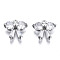 Brass Inlaid Clear Cubic Zirconia Charms, Cadmium Free & Nickel Free & Lead Free, Bowknot, Platinum, 9.5x10.5x3mm, Hole: 1mm