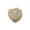 Brass Micro Pave Cubic Zirconia Pendants, Heart Charms, Lead Free & Cadmium Free, Long-Lasting Plated, Rack Plating, with Jump Ring, Real 18K Gold Plated, 16.5x17.5x2.5mm, Hole: 3mm