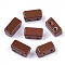 Spray Painted Alloy Multi-Strand Links, For Tile Elastic Bracelets Making, Trapezoid, Saddle Brown, 8x4x4mm, Hole: 1mm