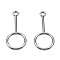 Alloy Pendants, Cadmium Free & Nickel Free & Lead Free, Ring, Platinum, 27.5x12x1.5mm, Hole: 1.8mm