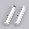 Brass Slide On End Clasp Tubes, Slider End Caps, Cadmium Free & Nickel Free & Lead Free, Silver Color Plated, 6x20x4mm, Hole: 1x3mm, Inner Diameter: 3mm